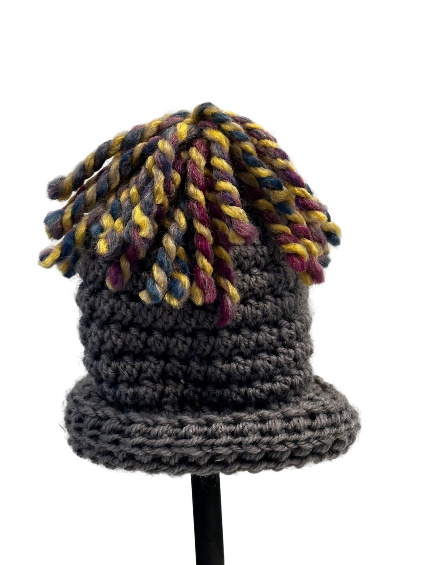 Hand Crocheted Baby Toddler Little Kid Knit Beanies with Fur Puffs
