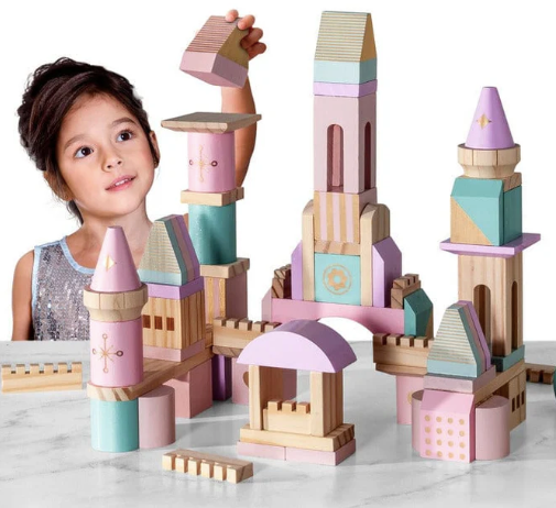 75-Piece Pastel Princess Castle Building Blocks