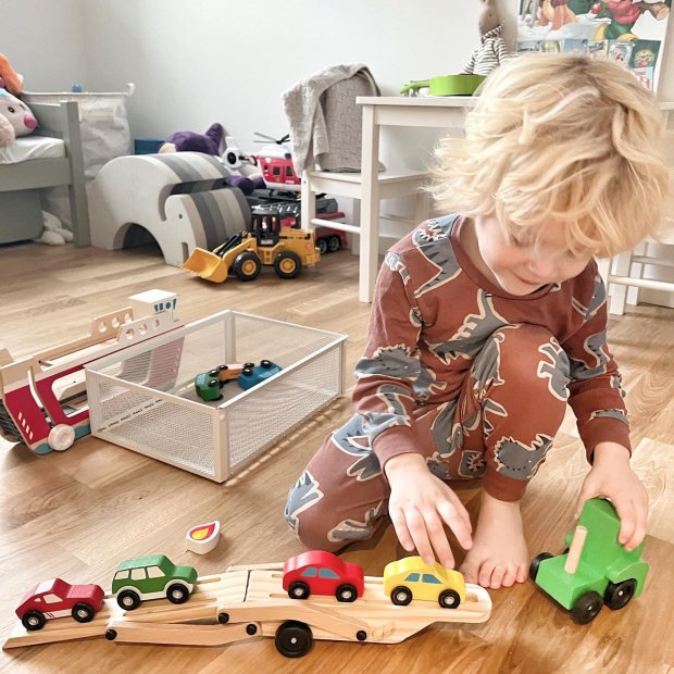 PERSONALIZED!  Car Carrier Wooden Truck with Wooden Cars.  Ideal Toy for Kids 3+