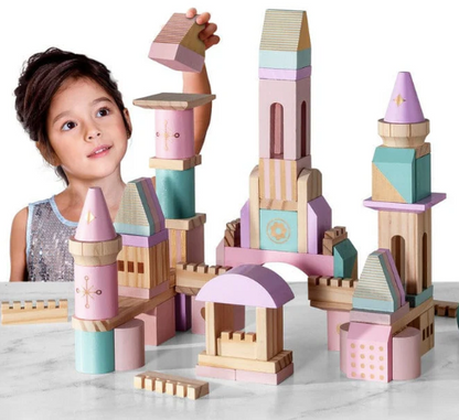 75-Piece Pastel Princess Castle Building Blocks