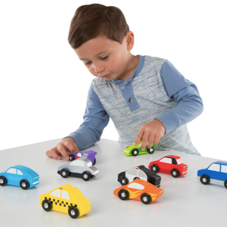 PERSONALIZED!  9 Piece Wooden Car Set with Personalized Race Track Rug HUGE Play Set